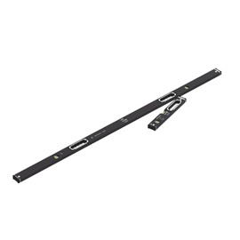 STABILA 196-2 Dark Shadow 2-Piece Spirit Level Set: 183 cm / 40 cm, Elegant Anthracite Matt Coating, Extra Rigid Aluminium Profile, Shock-Absorbing End Caps, Integrated Slip Stopper, Made in Germany