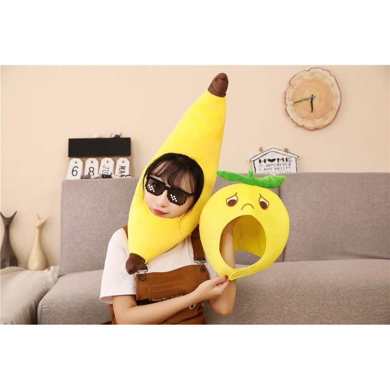 Bestmaple Lemon Kigurumi CAP Plush Headboard, Cute, Fluffy, Fluffy, Cap,