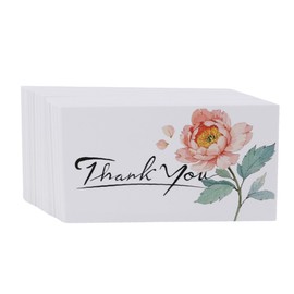 200Pcs Thank You Cards, 2" x 3.5" Flower Card for Small Business, Customer Card for Packaging Supplies