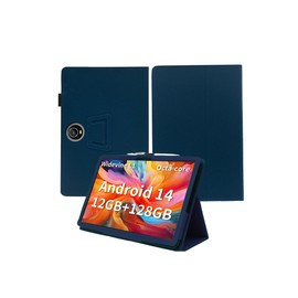 Case for TUOHAITIME C5 Android 14 Tablet 11inch,Folding Stand Protective,BOVUGAC Case Cover with Pencil Holder,Wrist Strap,Full Protection,Premium PU,Scratch Resistant(Dark Blue)