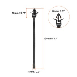 HARFINGTON 100pcs Push Mount Cable Zip Tie 4.7" x 0.2" Nylon Self Locking Cable Strap Arrow Style Heavy Duty Snap in Cable Zip Ties for Household Electronic Auto Industry