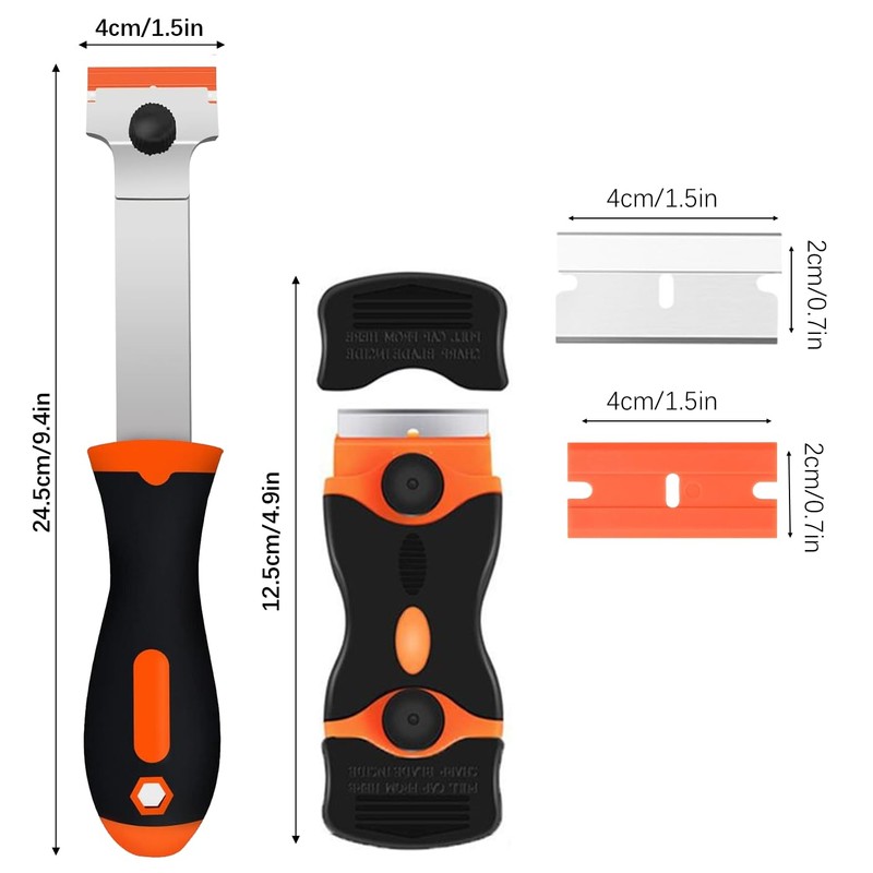 MUNSKT Double Edge Window Scraper and Hob Scraper with Long