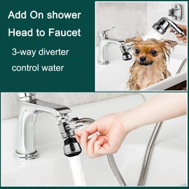 MOSELNY Sink Faucet Sprayer Attachment, Faucet Shower Sprayer with 59" Stainless Steel Hose for Hair Washing&Pet Shower for Bathroom Bathtub, Kitchen,Garden Tub,Utility Laundry Tub