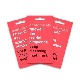 Anatomicals Deep Cleansing Mud Mask Beauty Face Mask 15ml - Farewell the Scarlet Pimplehell, Face Masks Skincare Bundle, 3 Pack