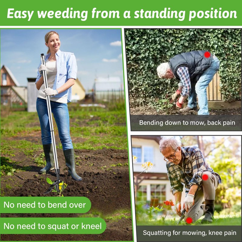 Weed Puller,Stand Up Weeder Hand Tool Weed Remover Tool with