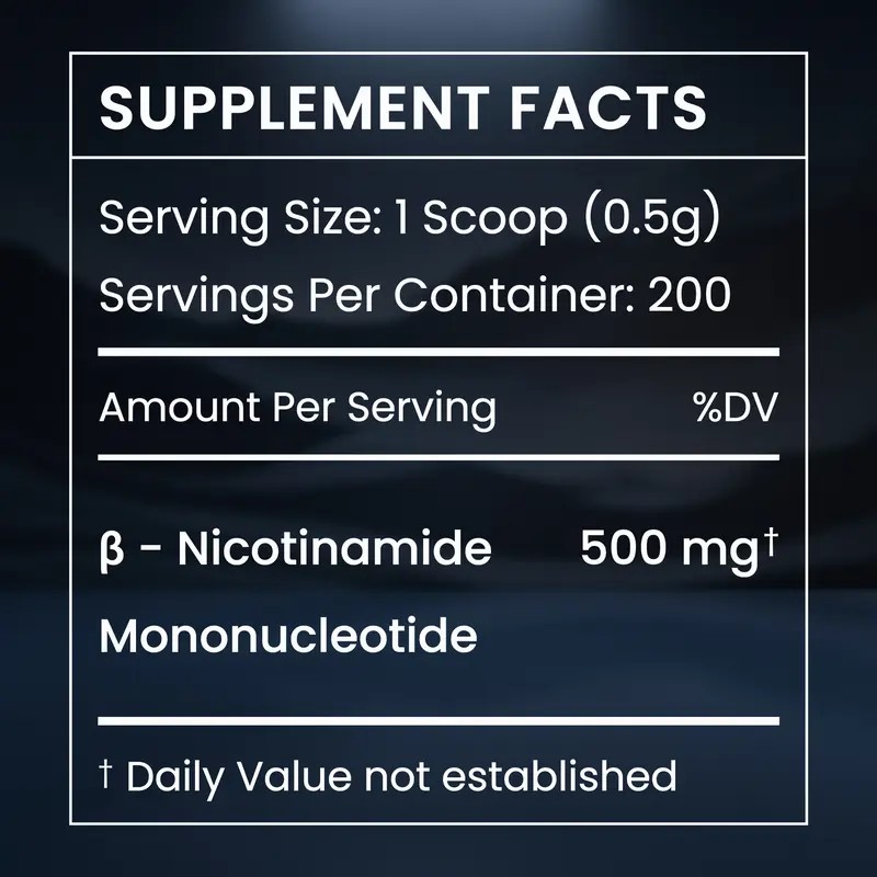 Pure NMN Powder (Nicotinamide Mononucleotide) – 6-Month Supply – Dietary