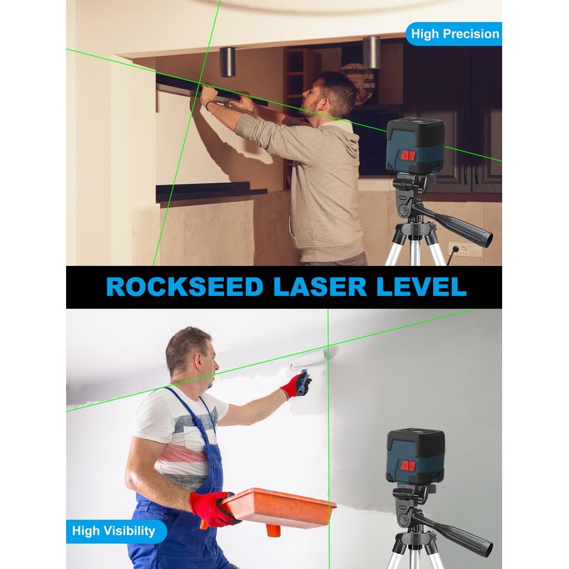 Laser Level, RockSeed Cross Line Laser with Self-Leveling, Vertical and