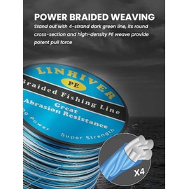 4 Strands Braided Fishing Line, Super Strong PE Abrasion Resistant Braided Lines, Fishing Line for Saltwater and Freshwater, High Sensitivity and No Stretch Superline - Blue and White (328Yds, 20lb)