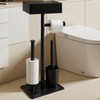 Freestanding Toilet Paper Holder Stand with Shelf for 7 Rolls,