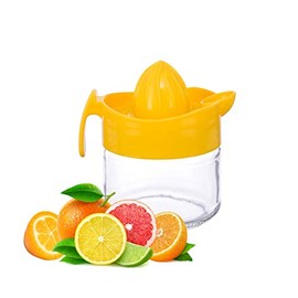TrendyUK - Fruit Juicer in 4 Colors - Hand Press Easy to Use Kitchen Gadgets - Lemon Lime Orange Squeezer (Yellow)