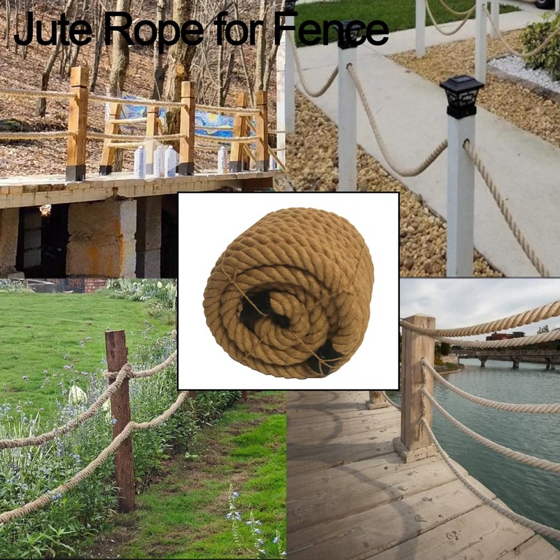 Twisted Manila Rope 1-1/2 Inch x 50 Feet, Nature Jute