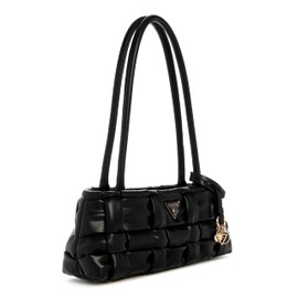 GUESS Women's Marion Shoulder Satchel, Black, One Size