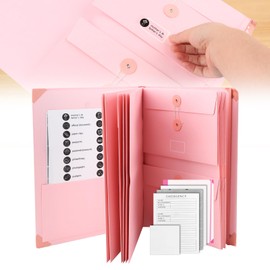 Document Organizer Folio, in Case I Go Missing Binder, 2024 Folio Document Organizer Folio Folders with Pockets, Important Document Organizer for Paper, Office and School, Work (Pink)