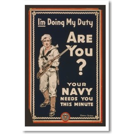 I'm Doing My Duty - Are You? Navy - NEW Vintage Reprint Poster