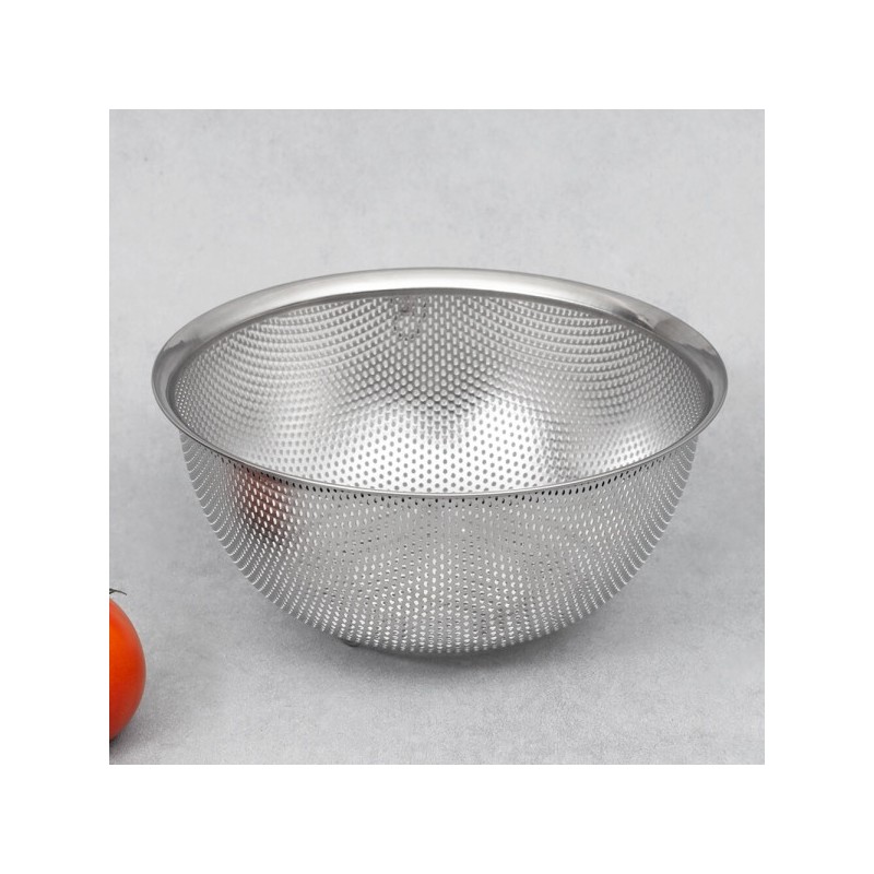 Stainless steel punching bowl, perforated bowl, 25.5cm fruit/vegetable washing bowl