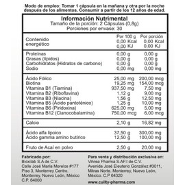 Suplemento a base de extractos naturales, vitaminas, minerales y aminoácidos coadyuvante para manejo de tinnitus (Acúfeno) No Pulsátil. Contiene 60 Cá
