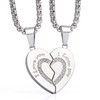 Wolentty Couple His Hers Necklaces Broken Heart Pendants Inlaid Zirconic