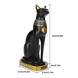 Atyhao Egyptian Cat Resin Statue, Handcrafted Cat Sculpture, Chat Egyptien Statue Bastet Figurine for Home Room Garden Ornament