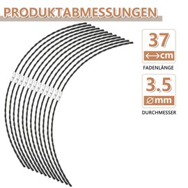 Yweller 40 pieces F016800431 extra strong cutting thread - thread thickness 3.5 mm thread length 37 cm for Bosch AFS 23-37 brush cutter, grass trimmer replacement spool, garden, accessories, extra
