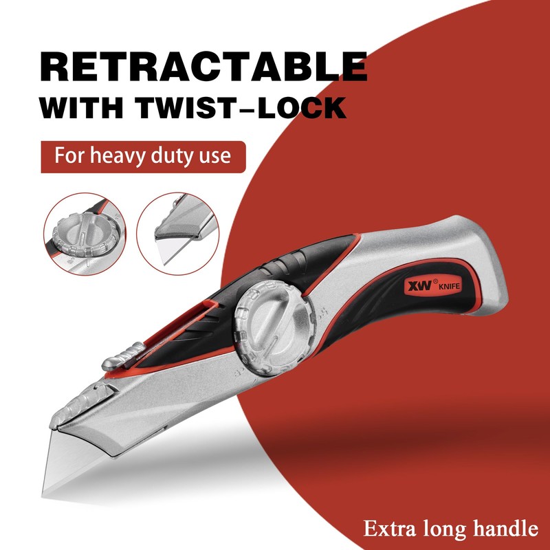 XW Heavy Duty Retractable Utility Knife with Twist Lock for