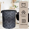 Black Damask Flower Large Clothes Hamper Bag - Laundry Basket
