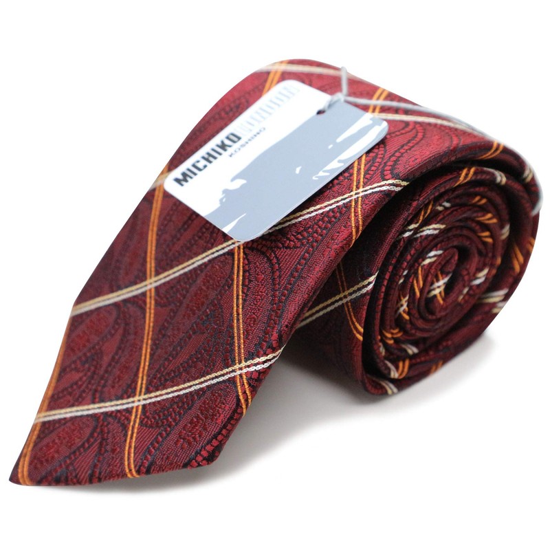 MICHIKO LONDON Brand Necktie, Made in Japan, 100% Silk, Jacquard
