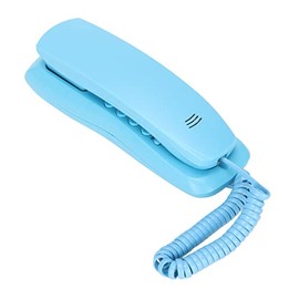 YYOYY Teléfono de Montaje en Pared, Teléfono de Escritorio con Cable, con Función de Silencio/Pausa/Remarcación, Voz de Llamada Clara, Mini Línea Fija Liviana, para Oficina en Casa, Hotel(Azul)
