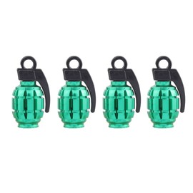 TOMALL Grenade Shape Style Tyre Valve Stem Caps, Green