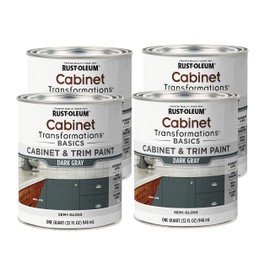 Rust-Oleum 372010-4PK Transformations Basics Cabinet & Trim Paint, Quart, Dark Gray, 32 Fl Oz (Pack of 4)