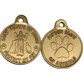 RecoveryChip Saint Francis of Assisi Patron Saint of Pets/Protect My Pet Bronze Dog Cat Tag Charm