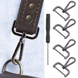4 Pcs Swivel Clasps Hook, 3.8cm D Ring Detachable Snap Hook Metal Lobster Claw Clasp Hook with Screwdriver for Purse Making Keychain