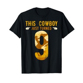 Cowboy 9th Birthday Party Rodeo Hat Horse Lover Ranch Theme T-Shirt