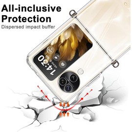 USTIYA Funda para OPPO Find N3 Flip Case Uso Rudo TPU Transparente Cover
