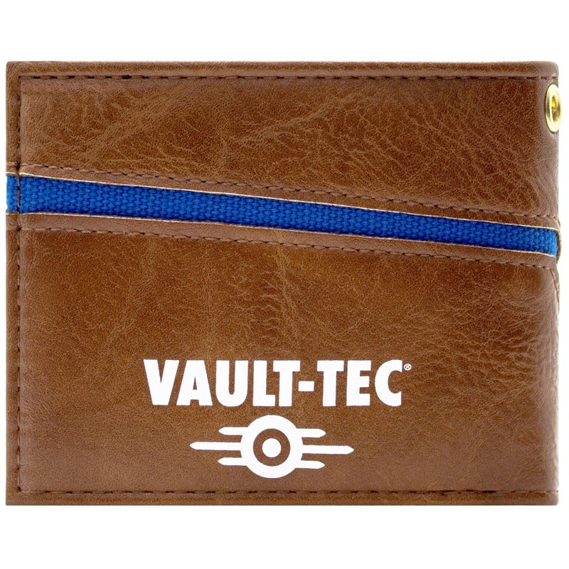Fallout 76 Gold Metal Badge Vault-Tec Cog Emblem Bi-Fold Wallet