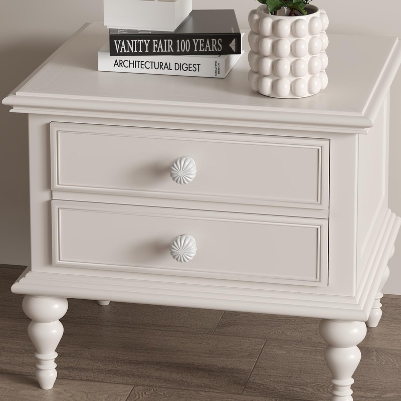 goldenwarm 10 Pack White Drawer knobs Round Glossy White Cupboard