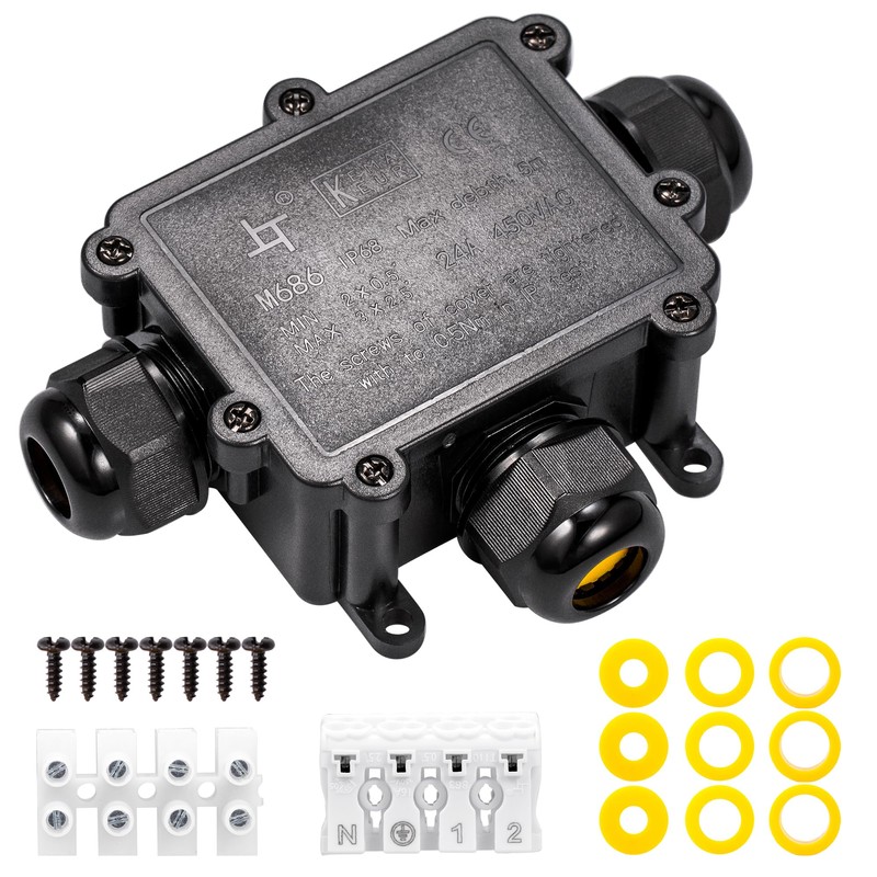 3-Way Cable Connection Box with Quick Connector IP68 3-Way Junction