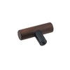Antrader 4-Pack Walnut Wood Drawer Pulls, Single Hole T Kitchen/Wardrobe/Cabinet