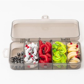 FOLANDO 100pcs Fishing Soft Lures Set, Soft Worms Lures Fishing Lure Baits Artificial Lures for Bass Trout Pikes