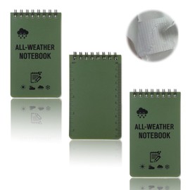 Cozevdnt Waterproof Notebook Field Note Pad, 3Pcs Mini Pocket Flip Tactical All Weather Notepads, for Outdoor Activity Recording and Tactical Write in The Rain