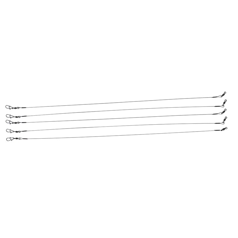 PetrisCatch Set of 5 Titanium Leaders with Carabiner, 25 cm,