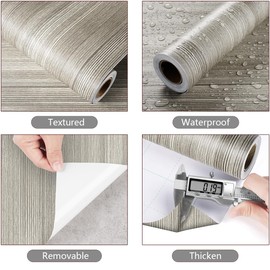 YENHOME 24"X118" Peel and Stick Countertops Wood Grain Contact Paper for Cabinets and Drawers Beige Wood Contact Paper Peel and Stick Wood Wallpaper for Countertop Contact Paper Waterproof Removable