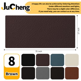 JuCheng Leather Repair Kit - 17X79 inch Self-Adhesive Waterproof Patch for Furniture, Car Seats, Sofa, Couch, Vinyl - Instant Fix for Tears & Scratches (Brown, 17X79 inch)