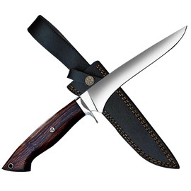 WARIVO 12.5-Inch Fillet Knife with Sheath, High Carbon Steel Sharp Boning Knife for Fish, Ergonomic Rosewood Handle, Deboning Knife for Meat Cutting, Trimming, Filleting, Kitchen and Outdoor