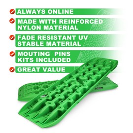 X-BULL New Recovery Traction Tracks Sand Mud Snow Track Tire Ladder 4WD (Green,3gen), Bag+Hardware+Tracks