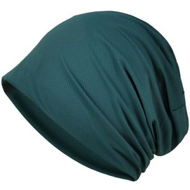 Bafup Men’s Knit Hat, Summer, Cool Feel, Gentle Touch, Sweat Absorbent, Quick Drying, Care Hat, Beanie, Thin, Breathable, Non Stuffy, Large, Skin-friendly, Stretchable, Soft, Unisex, green