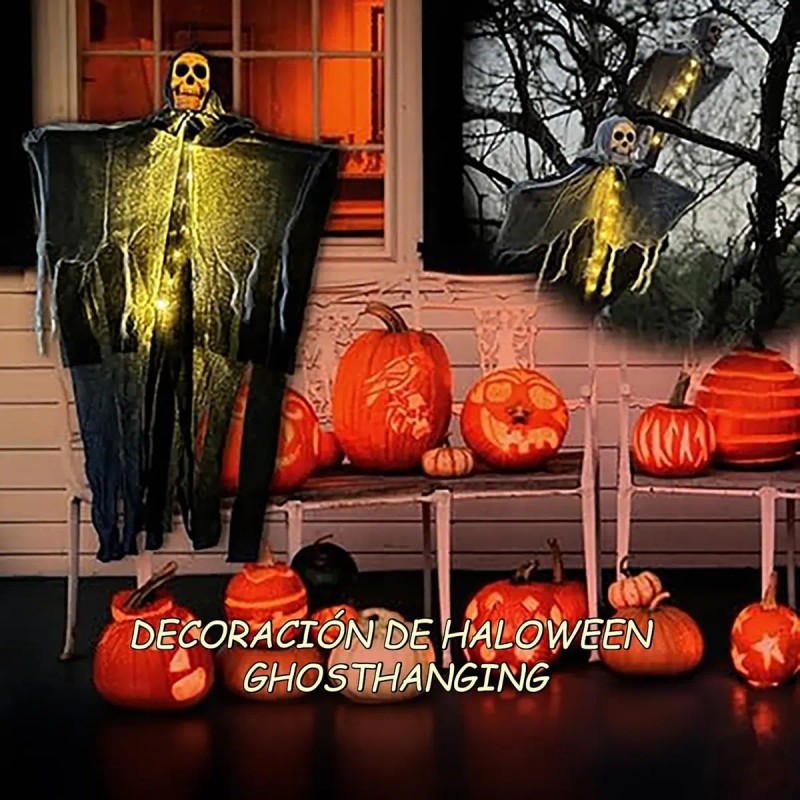 RICUVED - 2pcs Esqueletos Fantasma Colgante Halloween Decoración Y Luz