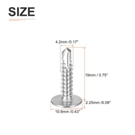 sourcing map 100Pcs #8x3/4" Phillips Head Self Tapping Screws, 410 Stainless Steel Flat Head High-Strength Quick Tapping Screws Wood Screw for Wood, Metal, Plastic, Silver