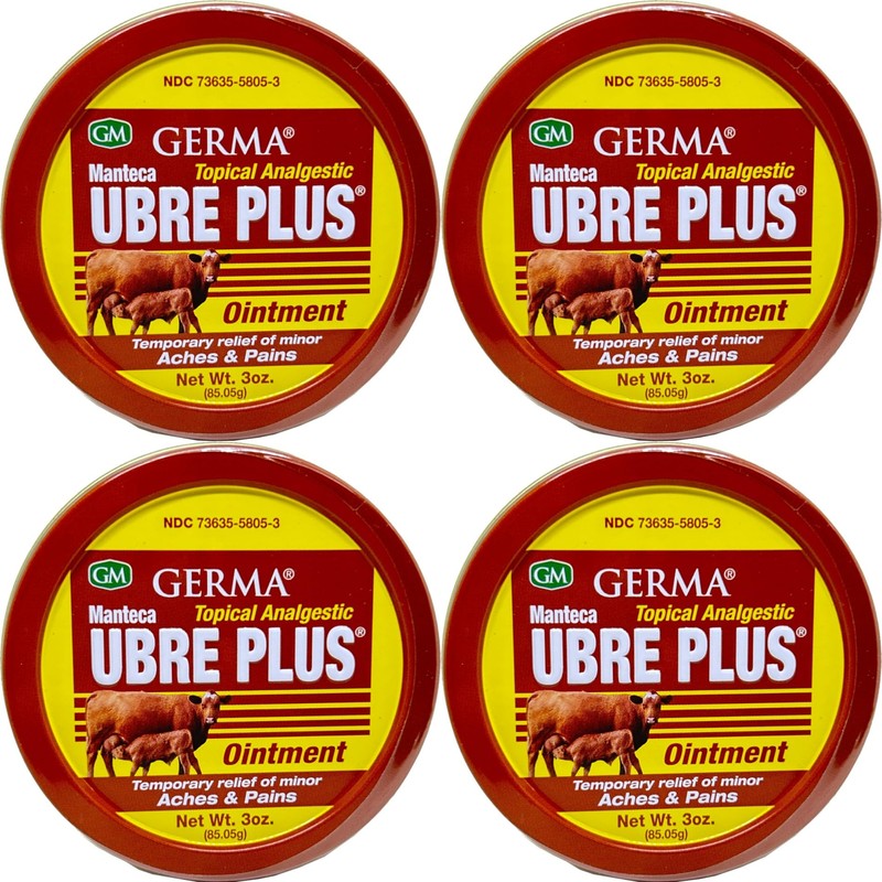 Germa Manteca Ubre Plus Ointment 3 oz. Lata 4-PACK
