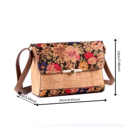 Tuokrisa Natural cork zipper Secret key Double latch adjustable shoulder bag purse tote crossbody