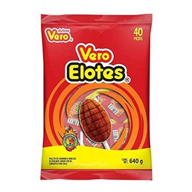 Vero Paleta Elotes Acidulado Sabor Fresa Cubierta Con Chile - 40 Piezas